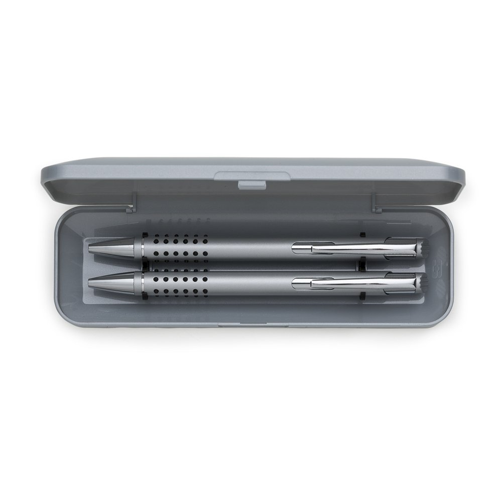 J- 12607 - conjunto caneta/lapiseira semi metal